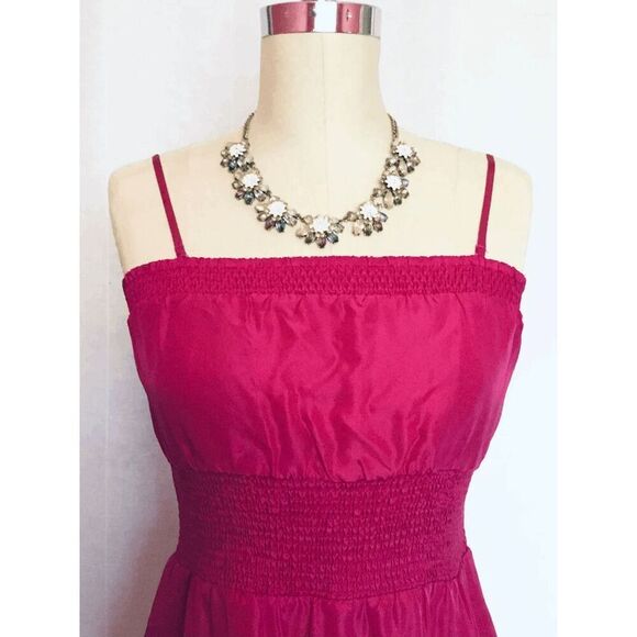 Anthropologie Women’s 4 Maeve Removable Strap Strapless Smocked Silk Dress - Picture 10 of 11